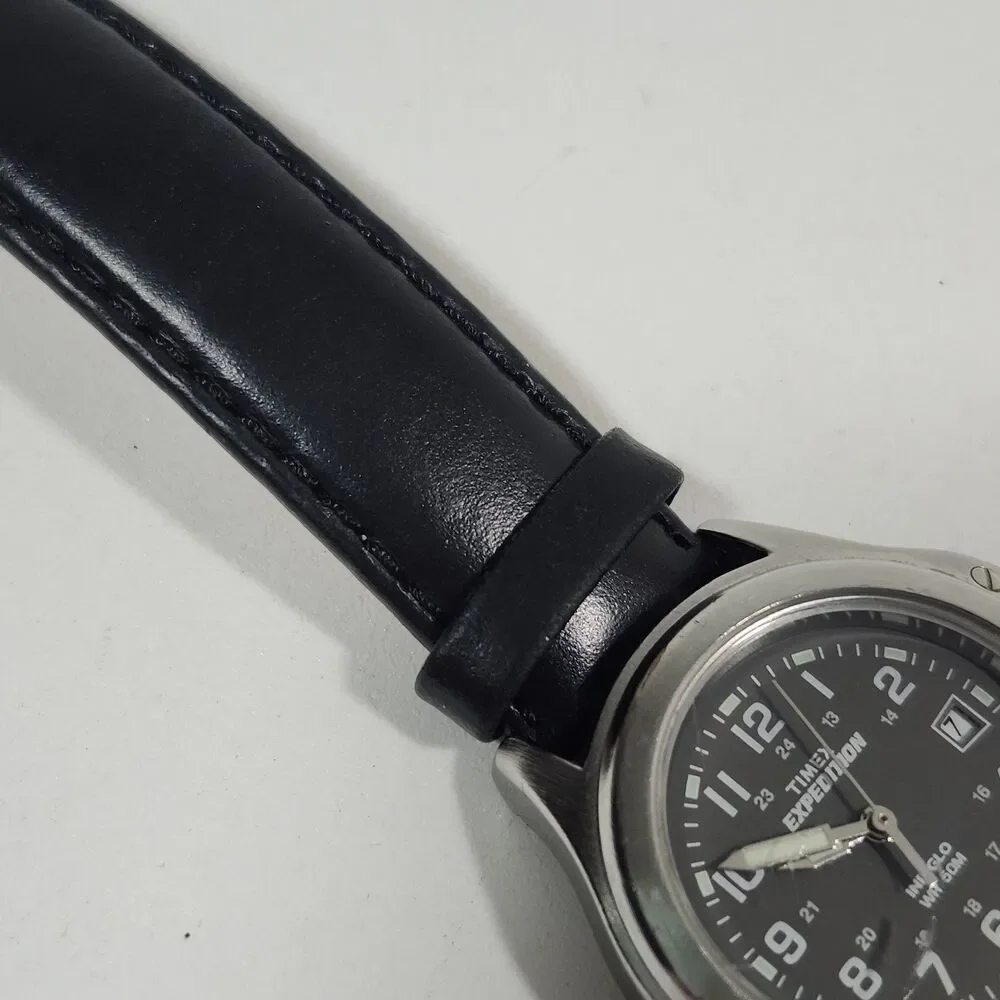 Timex Expedition Watch Womens Indiglo Gilden Leather Leather Band New Battery